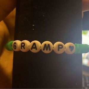 *Handmade Customized Heishi Polymer Green Clay Bead Pearl Stretchy Bracelet